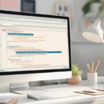 Code editor showing FAQ schema markup being added to a blog post.