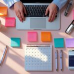 A visual content calendar template with monthly planning, post types, and scheduling columns for effective content strategy
