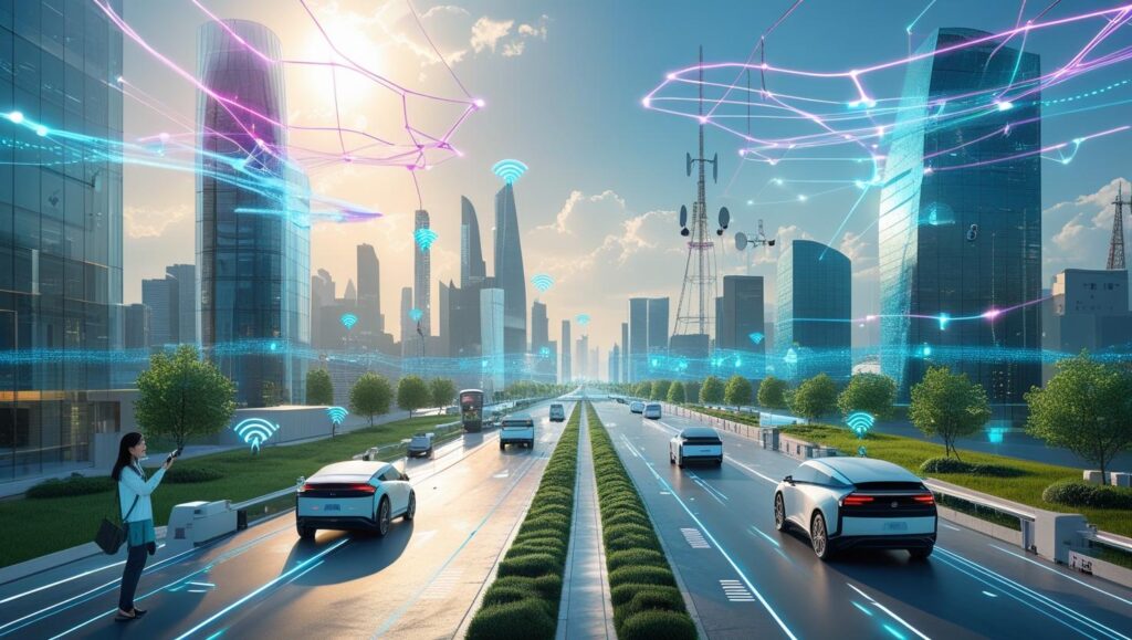 Rural American homes connected by 5G towers and satellite broadband technology