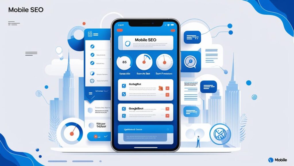 Visual comparison of mobile and desktop SEO strategies for websites, with responsive UI elements and U.S. context.
A creative visual breakdown of mobile-first vs. desktop indexing concepts. Perfect for educating bloggers, beginners, and web owners about U.S.-specific SEO in 2025.